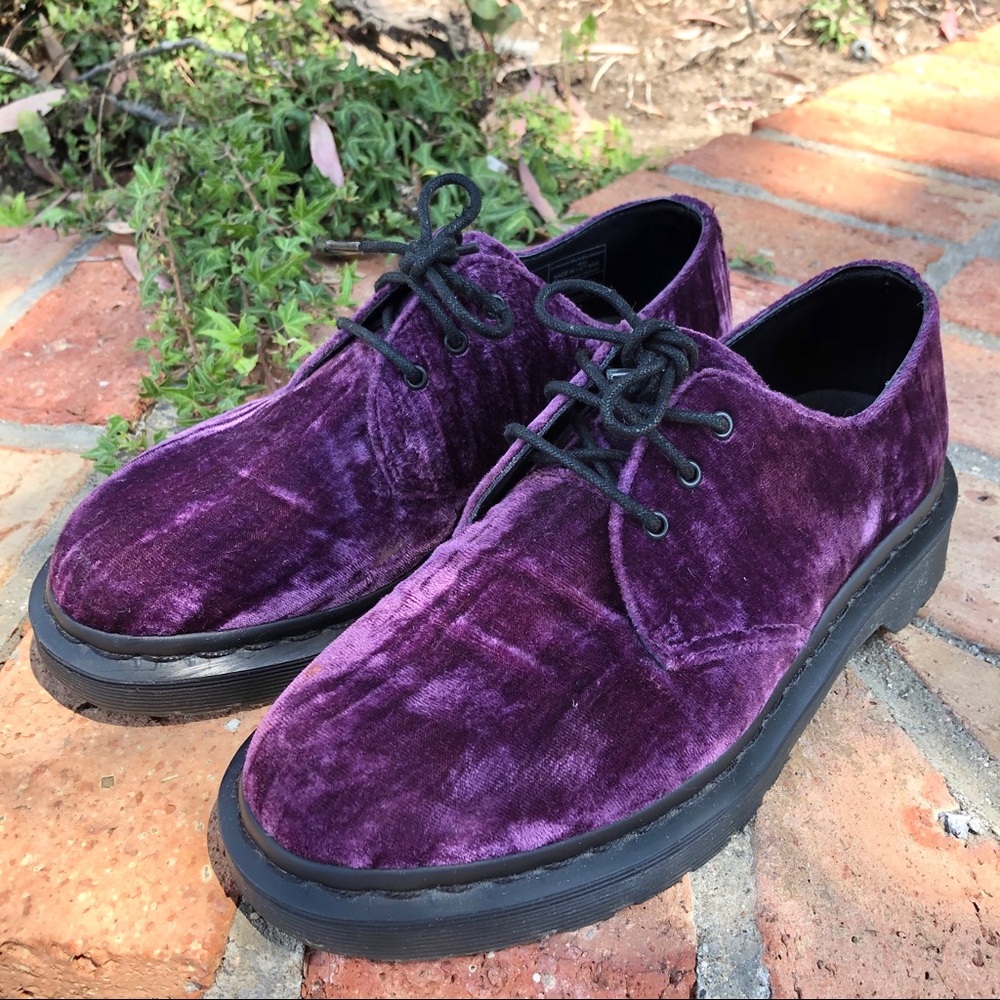 Dr. Martens Purple Velvet 1461 Shoes